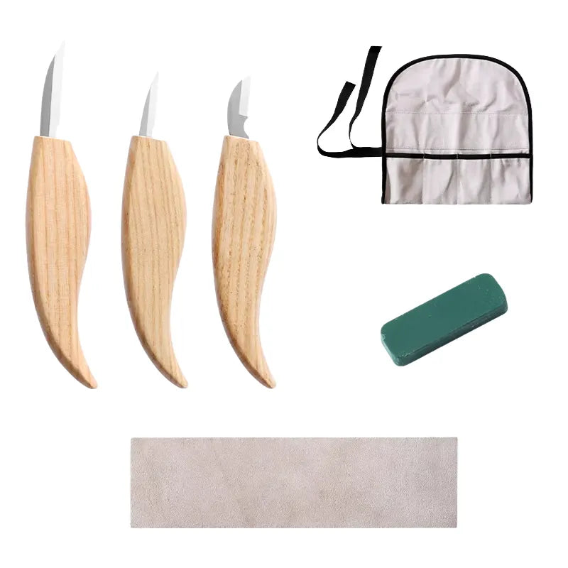 Kit complet d’outils de sculpture pour bien débuter ou se perfectionner dans le travail du bois.