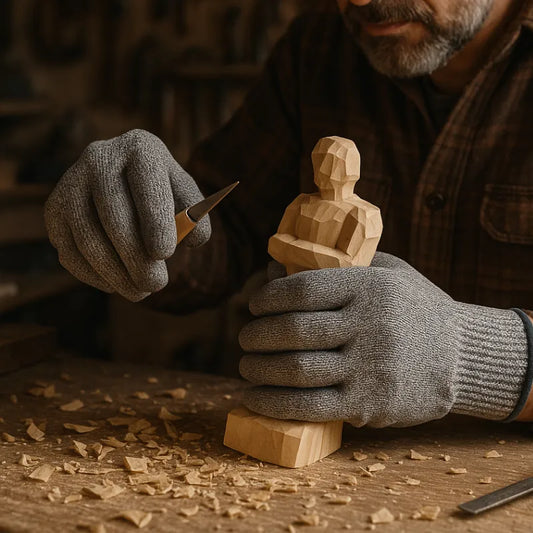 Gant anti-coupure pour sculpter en toute sécurité avec vos outils tranchants.