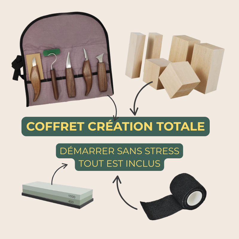 Coffret Création Totale – Sculptez vos premières œuvres en bois, pas à pas