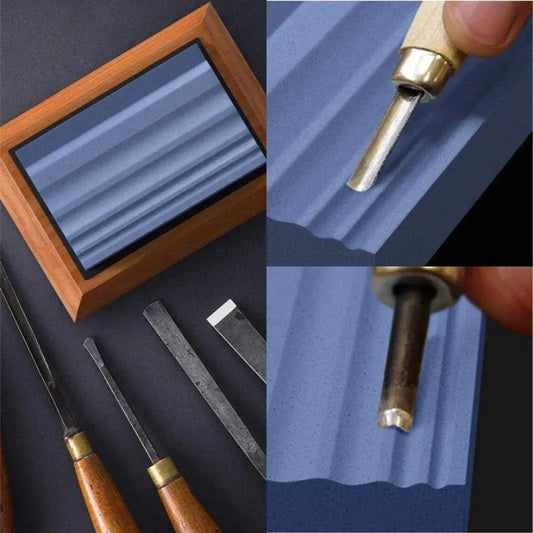 Pierre à aiguiser pour entretenir et affûter vos outils de sculpture en bois.